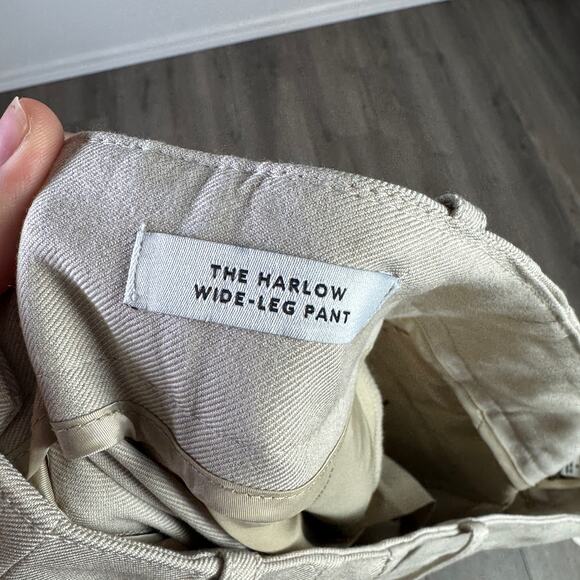 Madewell Harlow Wide-Leg Trouser 4 Pebble Stone Brushed Twill Pleated Slider Tab - Picture 8 of 10